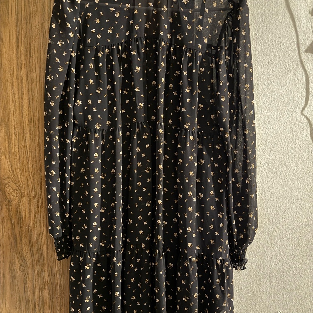 Elegant Black Floral Dress